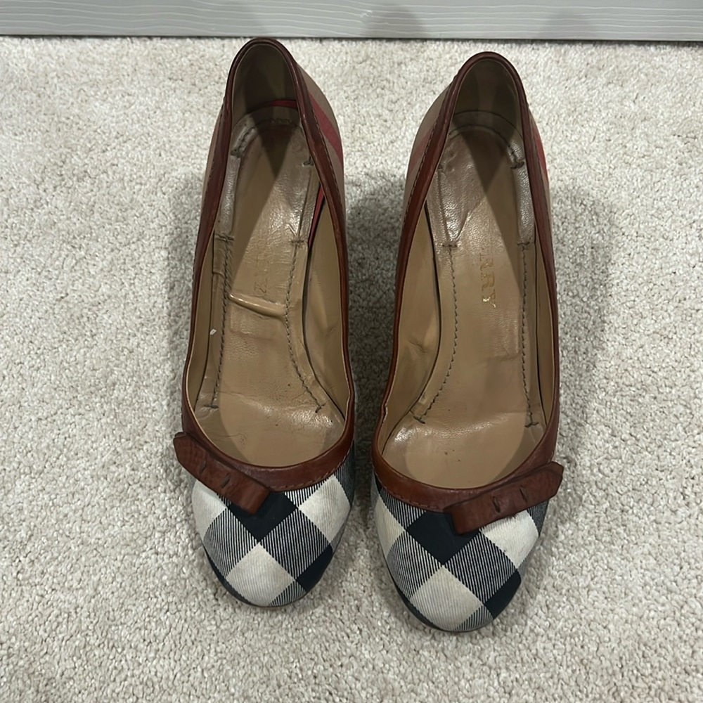 Burberry fabric kitten heels